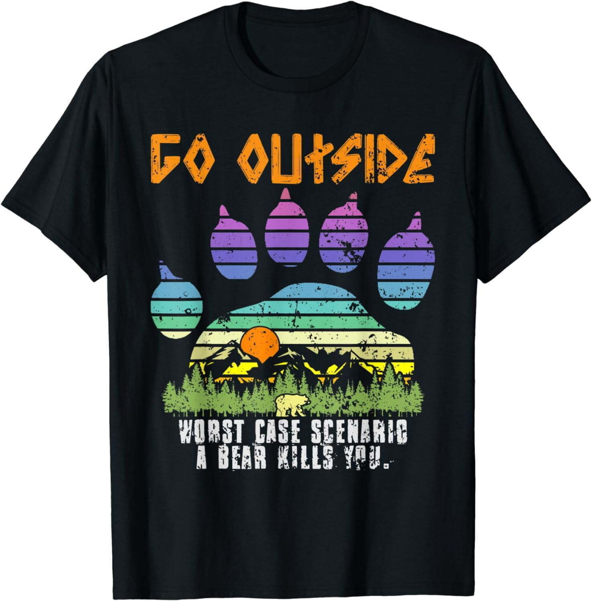 Adventure Survival Bear Attack Camping T-Shirt - Walmart.com