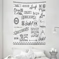 thumbnail image 1 of Adventure Tapestry, Various Quotes on Happiness and Self Value Uplifting Phrases Being Who You Are, Wall Hanging for Bedroom Living Room Dorm Decor, 60W X 80L Inches, Black White, by Ambesonne, 1 of 2