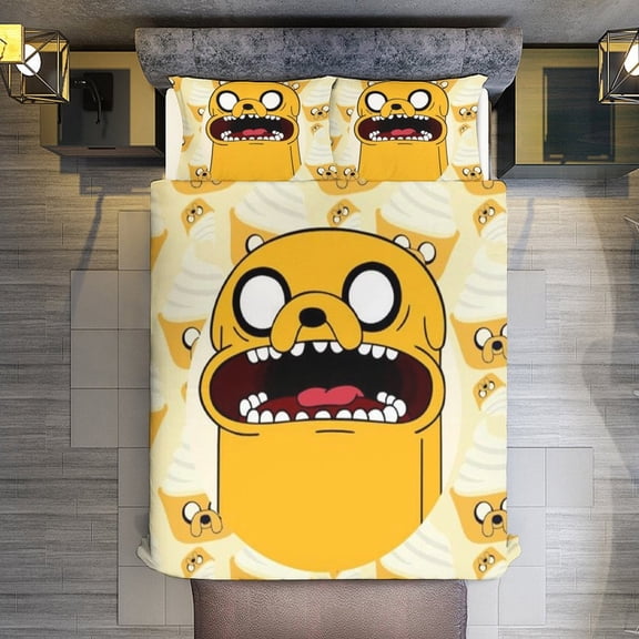 Adventure Time 3-Piece Bedding Comforter Set Bed Cover Set Soft Warm Bedding for Bedroom, Home, Hotel 102"x90"