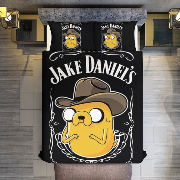 Adventure Time 3-Piece Bedding Comforter Set Bed Cover Set Soft Warm Bedding for Bedroom, Home, Hotel 79"x90"