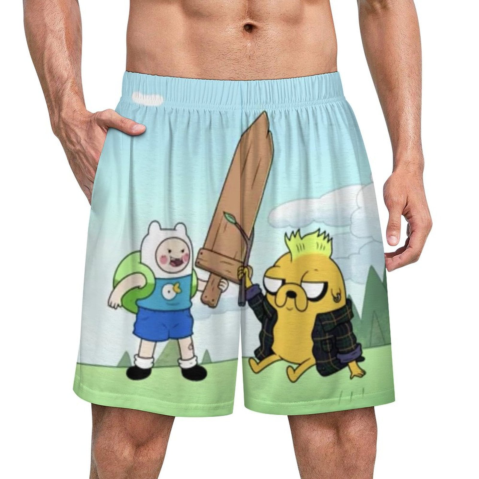 Adventure Time Animated Men's Pajama Pants Sleepwear Lounge Shorts ...