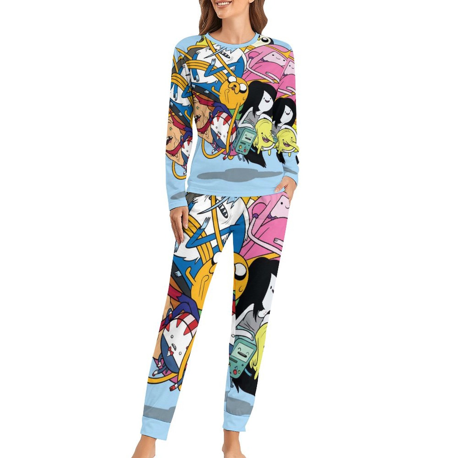 Adventure Time Animated Womens Pajama Set Loungewear Cozy Soft House ...