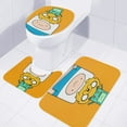 thumbnail image 1 of Adventure Time Anime pattern Bath Mat Sets 3 Pieces Non-Slip Bathroom Rug Set for Bathroom, Water Absorbent Bath Mat+ Contour Rug+ Toilet Lid Cover, 1 of 7