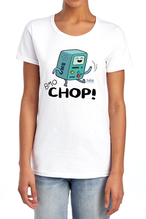 Adventure Time BMO Chop Women's T Shirt, White, Large