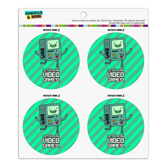 Adventure Time BMO Play Video Games Refrigerator Fridge Locker Vinyl Circle Magnet Set