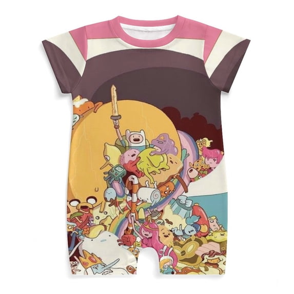 Adventure Time Baby Romper Short Sleeve Bodysuits Soft Rompers Summer Clothes One-Piece Jumpsuits Outfits 3-6M