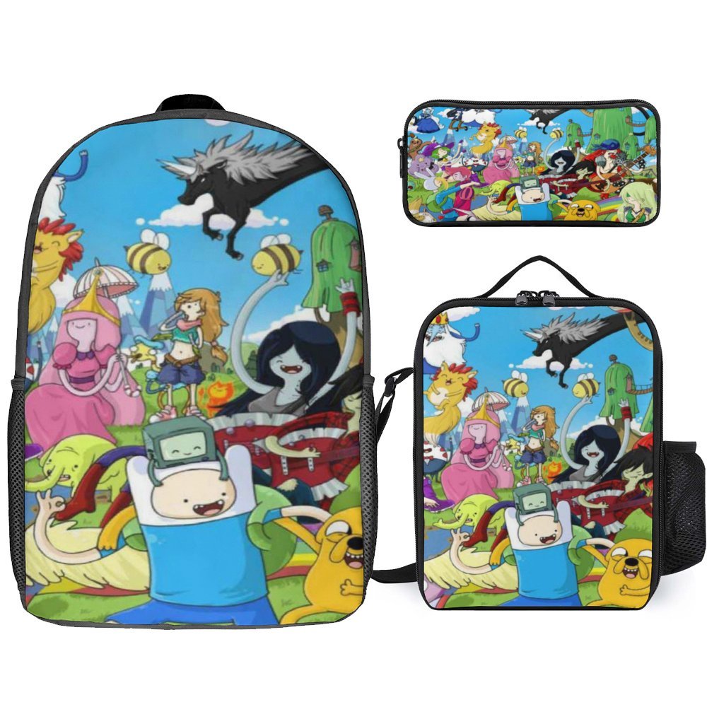 Adventure Time Backpack Set 3-in-1, Backpack with Lunch Bag and Pencil ...