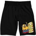 thumbnail image 1 of Adventure Time Bacon Pancakes Men's Black Graphic Sleep Shorts-3XL, 1 of 5
