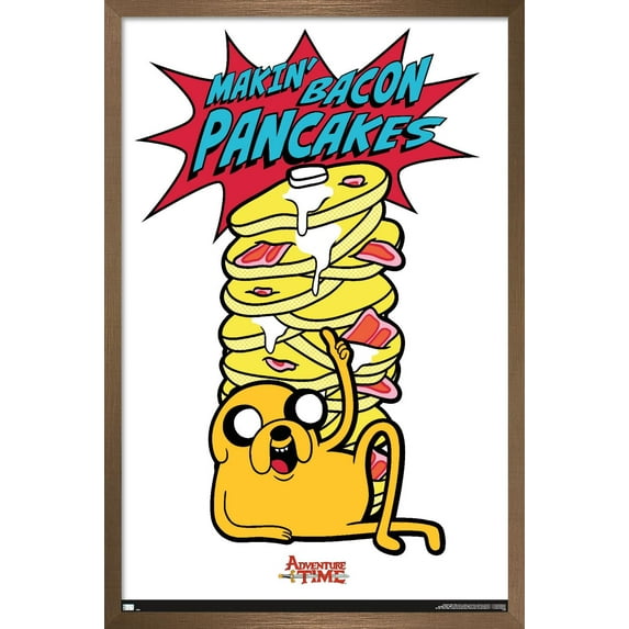 Adventure Time - Bacon Pancakes Wall Poster, 14.725" x 22.375", Framed