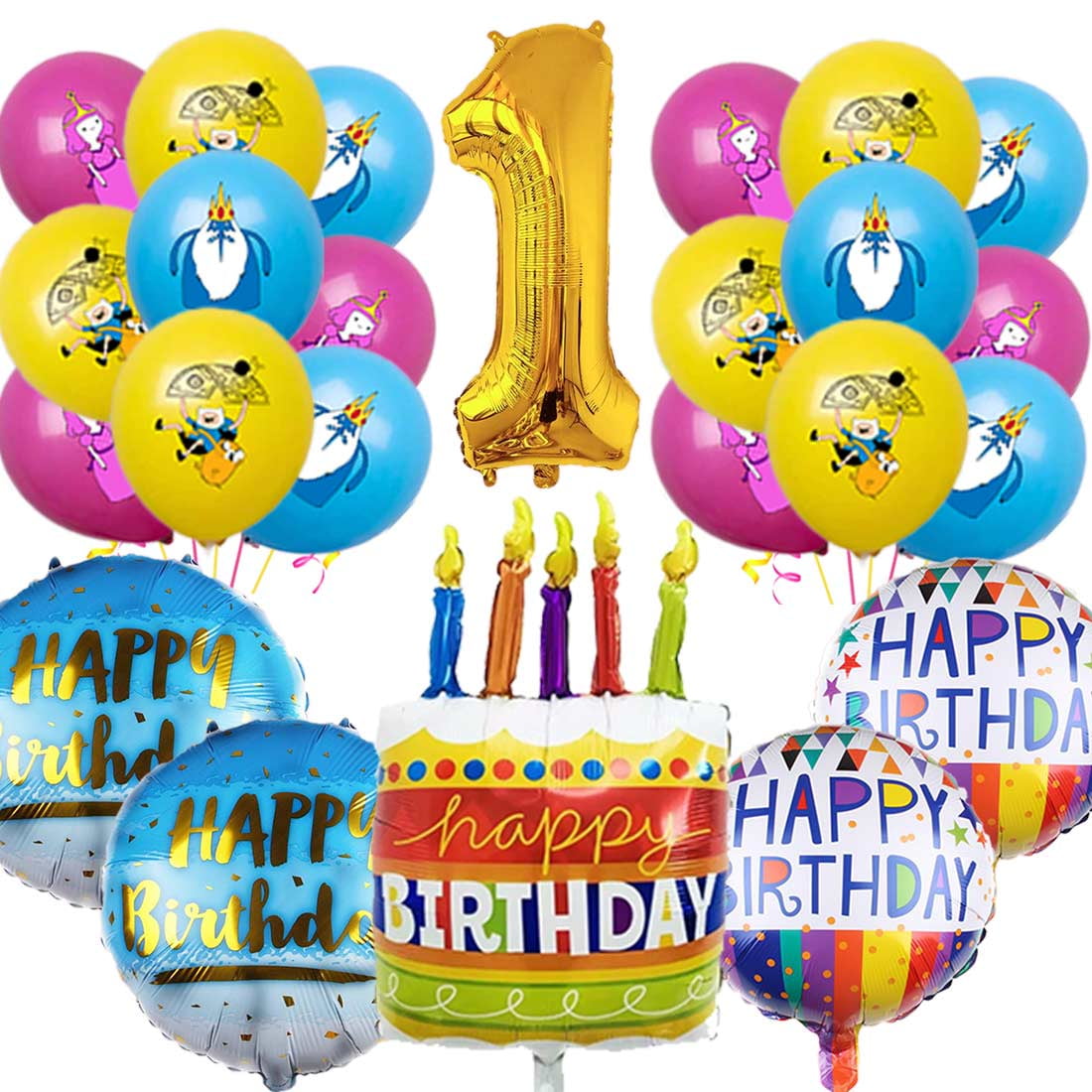 Adventure Time Balloons Party Supplies 1st Big Number Decorations Decor ...