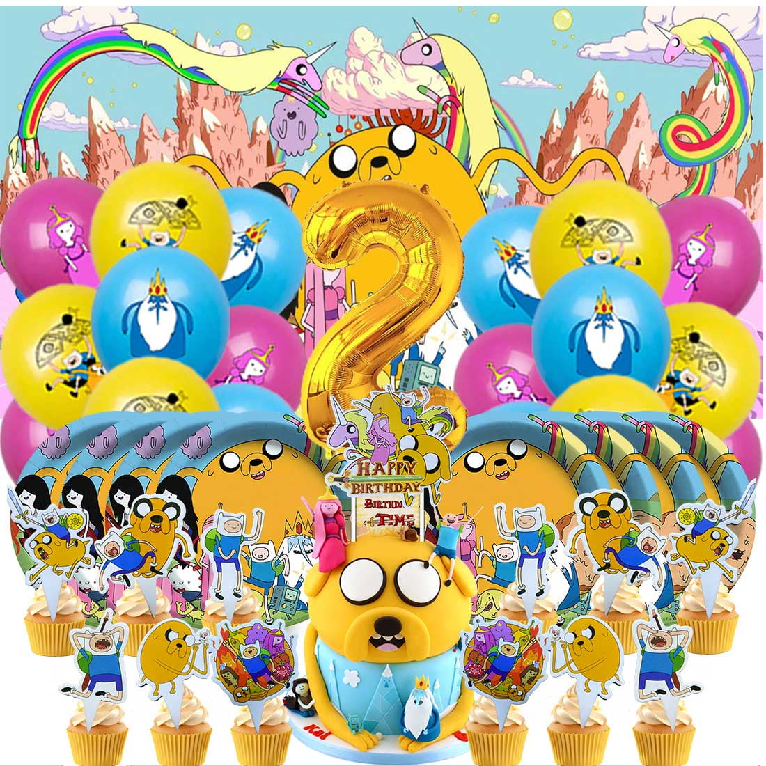 Adventure Time Balloons Party Supplies 2nd Decor Tableware Birthday ...