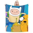 thumbnail image 1 of Adventure Time Blanket, Anime Throw Blanket For Bed Sofa Couch, Super Soft Flannel Blanket For Bedroom Livingroom, 40"X30", 1 of 9