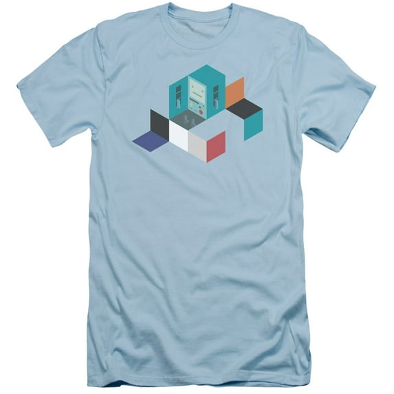 Adventure Time Bmo Blocks S/S Adult 30/1 T-Shirt Light Blue