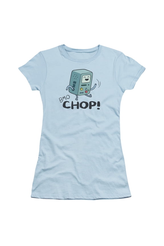 Adventure Time Bmo Chop S/S Junior Women's T-Shirt Sheer Light Blue