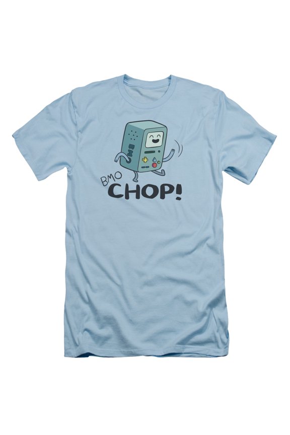 Adventure Time Bmo Chop T-shirt Light Blue Adult Unisex 100% Cotton Short Sleeve