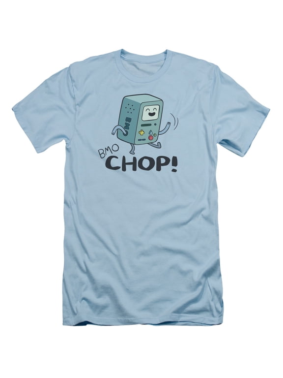Adventure Time Bmo Chop T-shirt Light Blue Adult Unisex 100% Cotton Short Sleeve