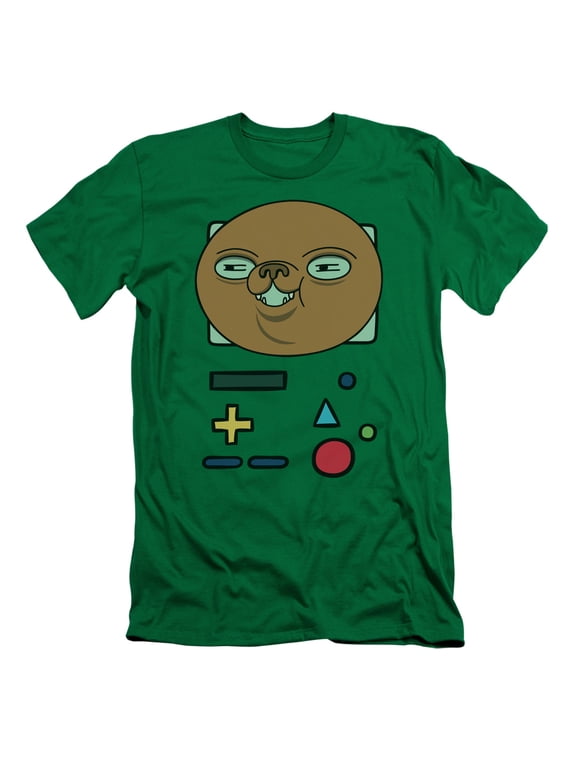 Adventure Time Bmo Mask S/S Adult 30/1 T-Shirt Kelly Green