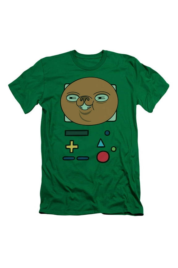 Adventure Time Bmo Mask S/S Adult 30/1 T-Shirt Kelly Green