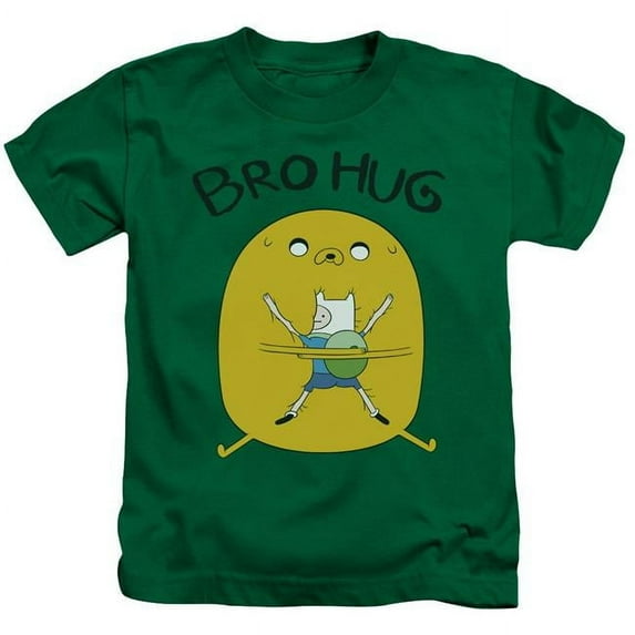 Trevco CN197-KT-2 Adventure Time & Bro Hug Juvenile 18-1 Short Sleeve T-Shirt, Kelly Green - Medium - 5-6