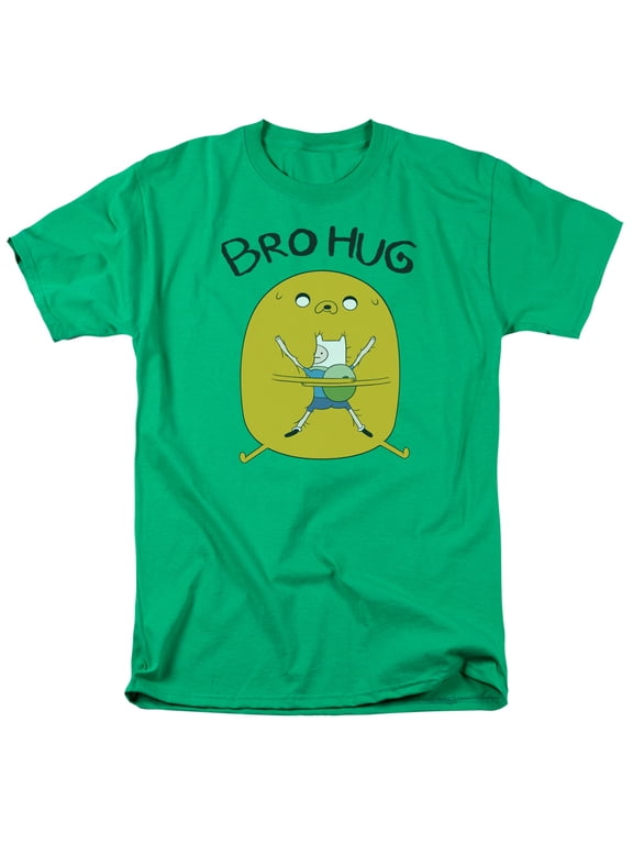 Adventure Time Bro Hug S/S Adult 18/1 T-Shirt Kelly Green 5X