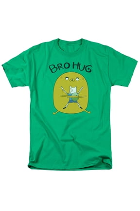 Adventure Time Bro Hug S/S Adult 18/1 T-Shirt Kelly Green 5X