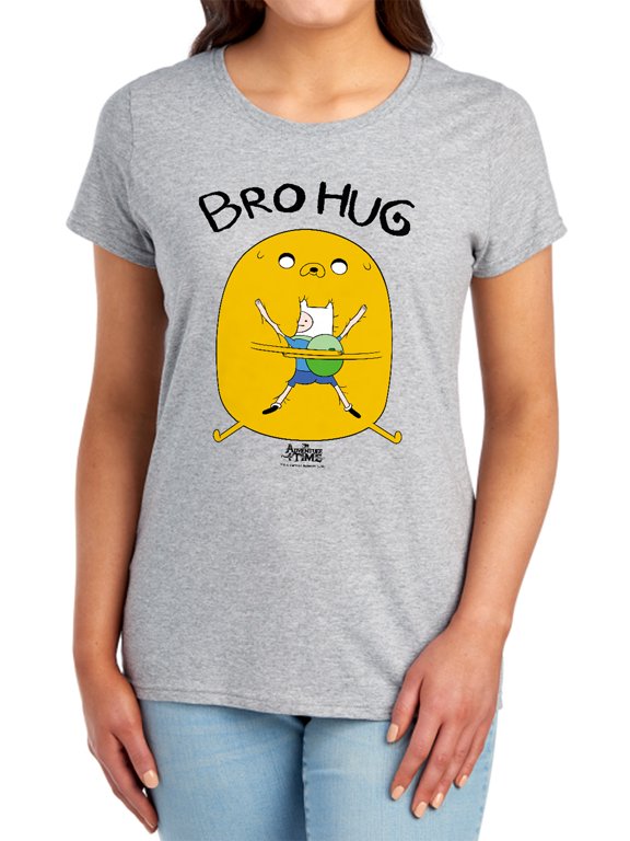 Adventure Time Bro Hug Women's T Shirt, Athletic Heather, Large