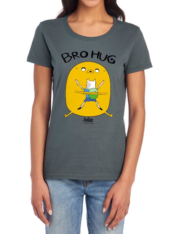Adventure Time Bro Hug Women's T Shirt, Charcoal, Large