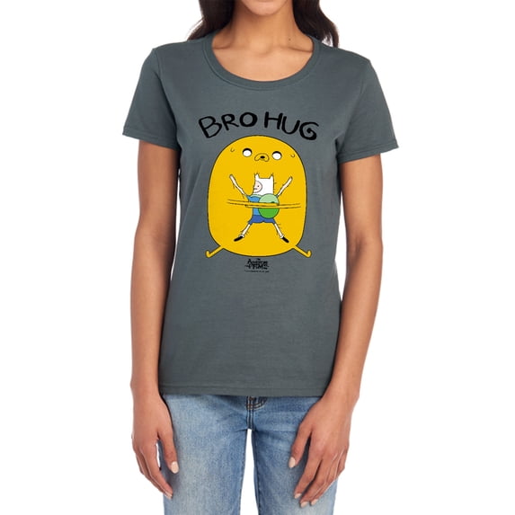 Adventure Time Bro Hug Women's T Shirt, Charcoal, Small