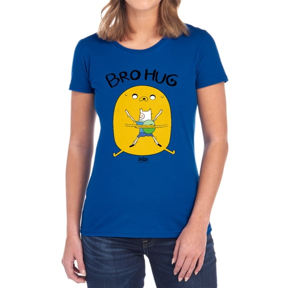 Adventure Time Bro Hug Women's T Shirt, Royal, Large