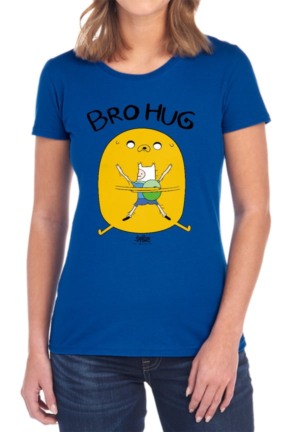 Adventure Time Bro Hug Women's T Shirt, Royal, Large