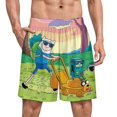 thumbnail image 1 of Adventure Time Cartoon Men's Pajama Pants Sleepwear Lounge Shorts Bottoms Summer Daily Cozy Soft Ice Silk Pajama Shorts Lightweight Home Beach Shorts, 1 of 8