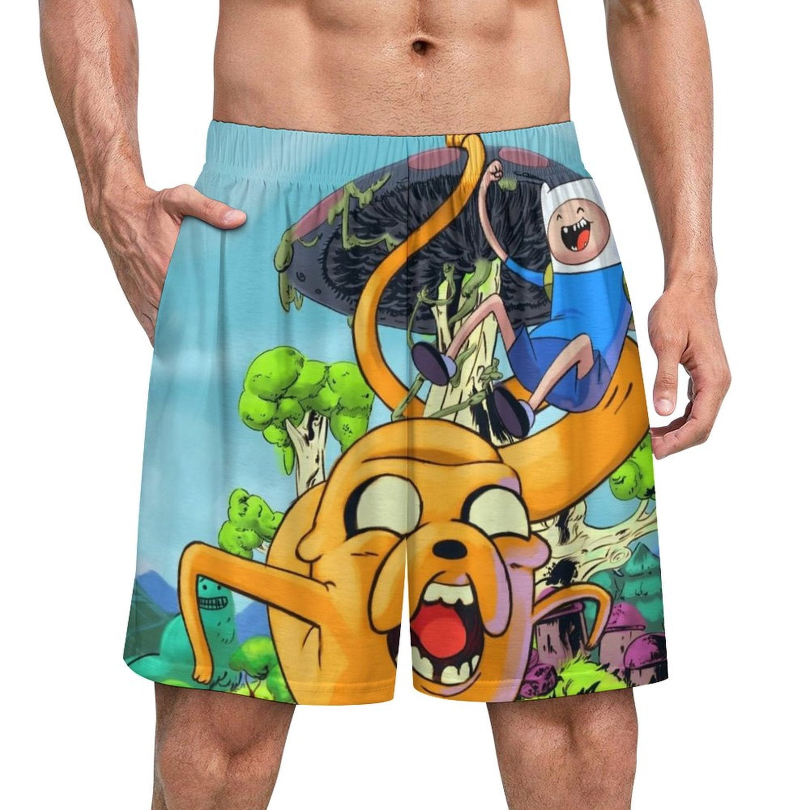 Adventure Time Cartoon Men's Pajama Pants Sleepwear Lounge Shorts ...