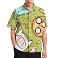 thumbnail image 1 of Adventure Time Casual Short Sleeve Shirt Lapel Collar Shirt Summer Beach Shirt 7XL, 1 of 8