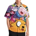 thumbnail image 1 of Adventure Time Casual Short Sleeve Shirt Lapel Collar Shirt Summer Beach Shirt 7XL, 1 of 8