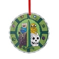 thumbnail image 1 of Adventure Time Christmas Round Ornament Glass Circular Pendant Smooth Hanging Decoration for Home, Office & Christmas Tree, 1 of 8