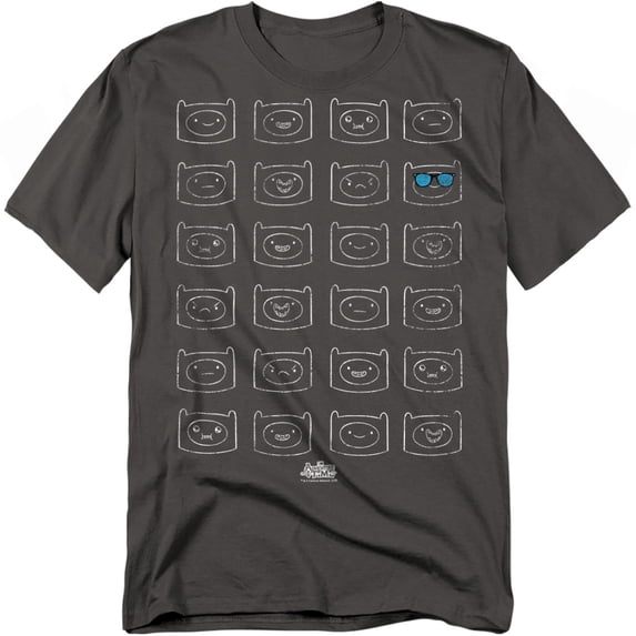 Adventure Time - Finn Faces - Short Sleeve Shirt - Medium