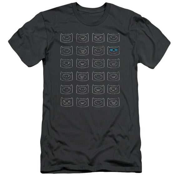Adventure Time - Finn Faces - Slim Fit Short Sleeve Shirt - Small