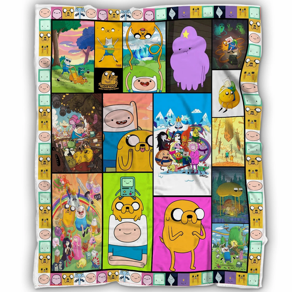 Adventure Time Finn and Jake Fantasy Cartoon Flannel Fleece Blanket ...