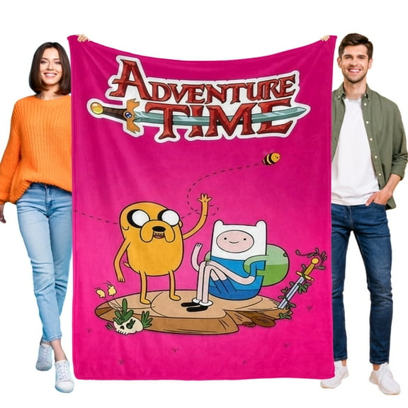 Adventure Time Flannel Blanket Fun and Cozy Throw Blanket Perfect for Bedroom Playroom or Travel Ideal Gift for Boys and Girls 30"x40"