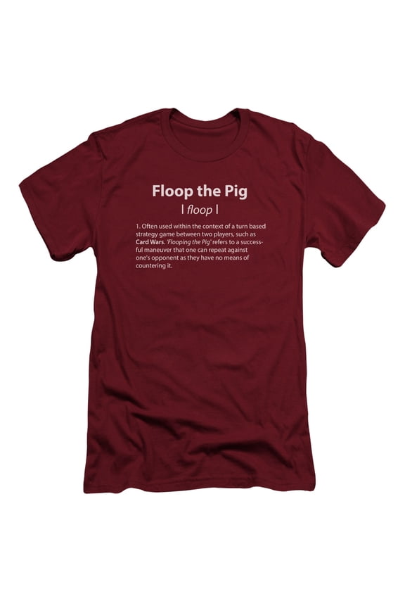Adventure Time Floop The Pig S/S Adult 30/1 T-Shirt Cardinal