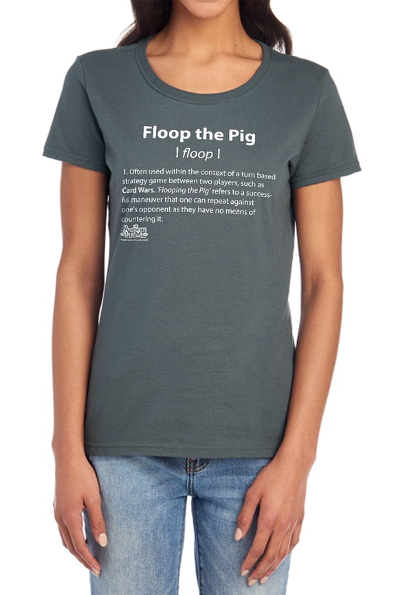 Adventure Time Floop The Pig Women's T Shirt, Charcoal, Large