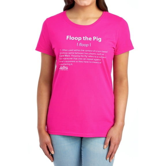 Adventure Time Floop The Pig Women's T Shirt, Hot Pink, Small