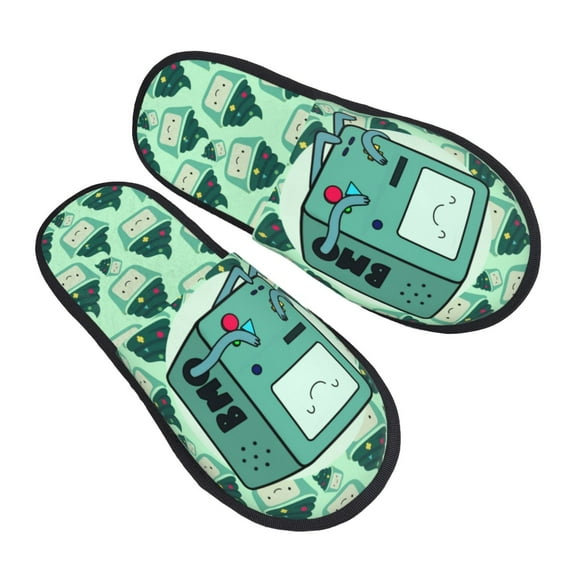 Adventure Time Furry Slippers For Men Women Fuzzy House Slippers Winter Anti-Slip Indoor And Outdoor Slip On Shoes Large