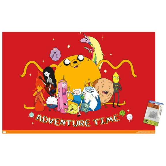 Adventure Time - Group Wall Poster with Pushpins, 22.375" x 34"