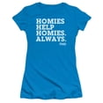 thumbnail image 1 of Adventure Time Homies Help Homies S/S Junior Women's T-Shirt Sheer Turquoise, 1 of 2