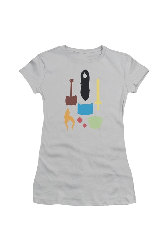 Adventure Time Icons S/S Junior Women's T-Shirt Sheer Silver