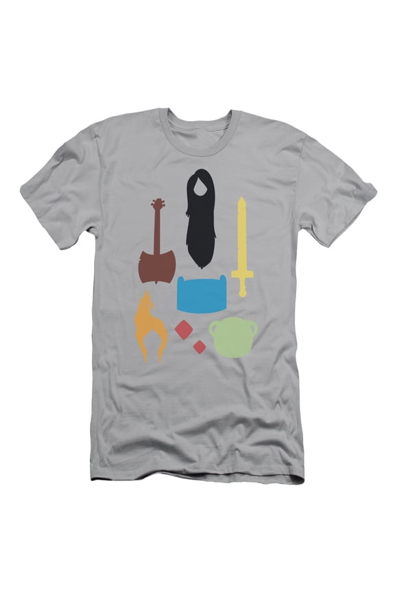 Adventure Time Icons S/S Adult 30/1 T-Shirt Silver