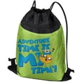 thumbnail image 1 of Adventure Time Is My Time Drawstring Backpack Sports Bag Sackpack 17" x 13", Perfect for Gym, Yoga or Practice, 1 of 5