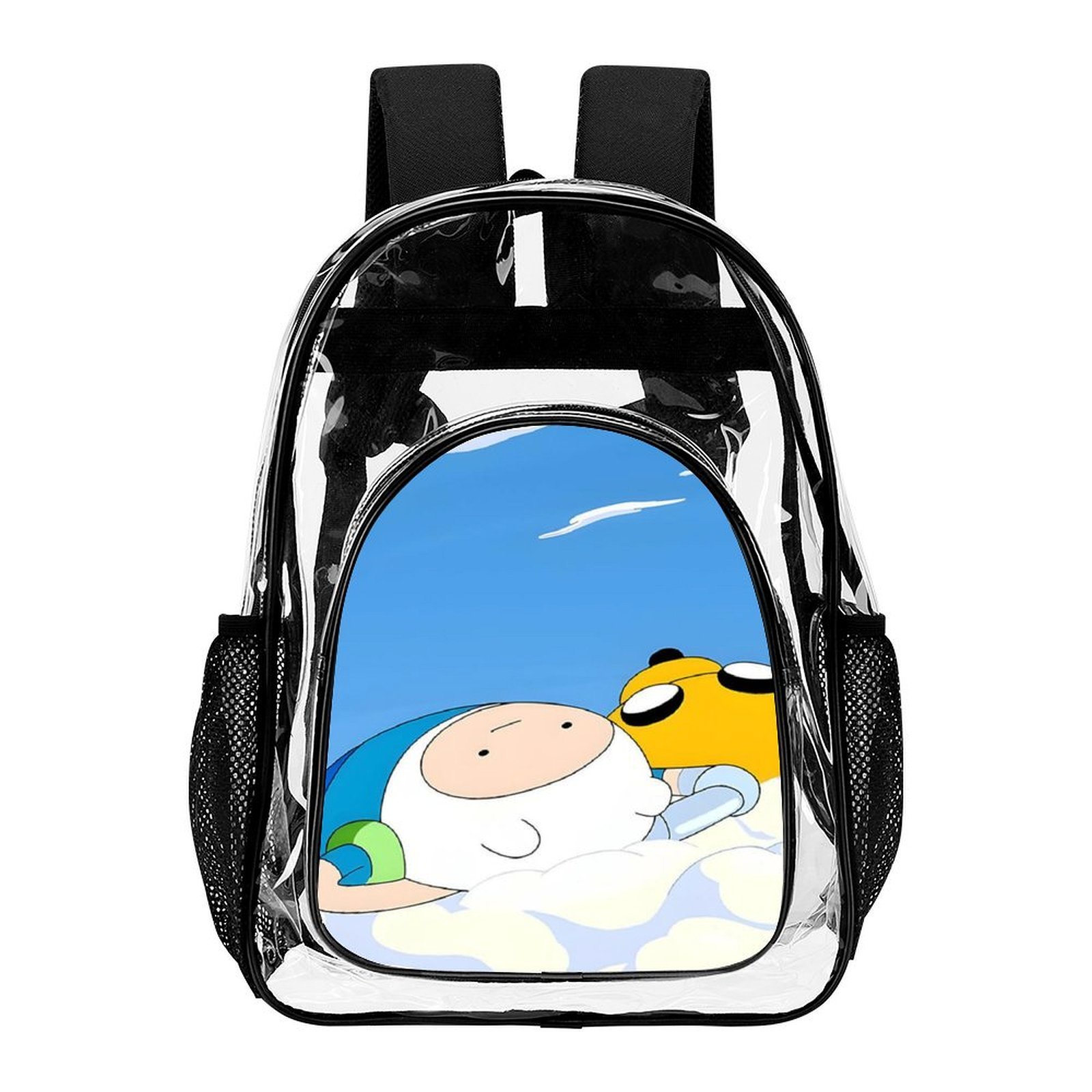 Adventure Time Jake Finn Transparent Backpack Student School  display picture 1