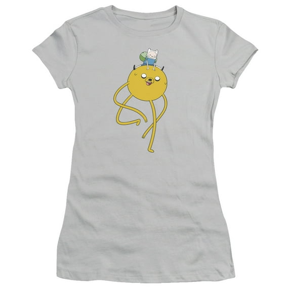 Adventure Time Jake Ride S/S Junior Women's T-Shirt Sheer Silver